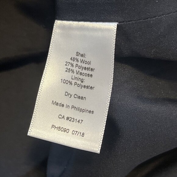 Talbots Pencil Skirt SZ 12 Wool Blend Plaid Navy Purple Side Zip Lined - Picture 5 of 7